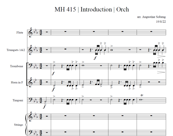 Sing praise to God MHB 415 Full Score arr. Augustine Sobeng