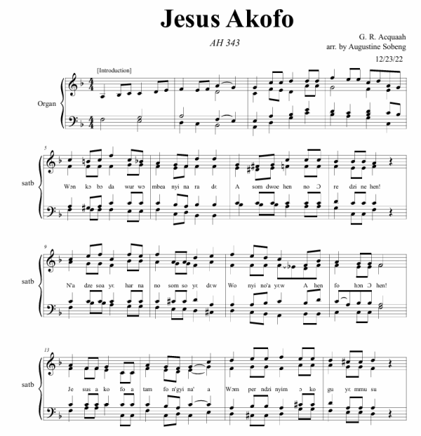 JESUS AKOFO  arr. AUGUSTINE SOBENG