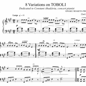 8 variations on Toboli by Kwaku Boakye-Frempong